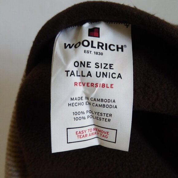 NEW WOMENS REVERSIBLE FASHION WINTER WRAP WOOLRICH BRAND BROWN & PLAID (ONE SIZE - Picture 9 of 10